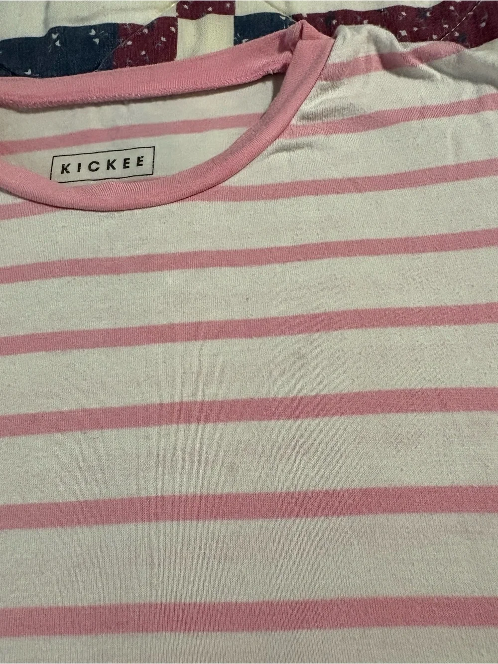 KicKee Pants Pink Stripe 2 Piece Bamboo Short-Sleeve Pajama Set Girl’s Size 12